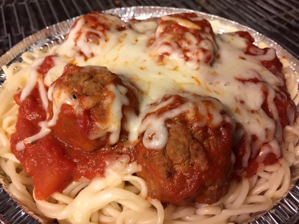 Order Spaghetti with Meatball Parmesan - Pasta food online from Express Pizza store, Bedford on bringmethat.com