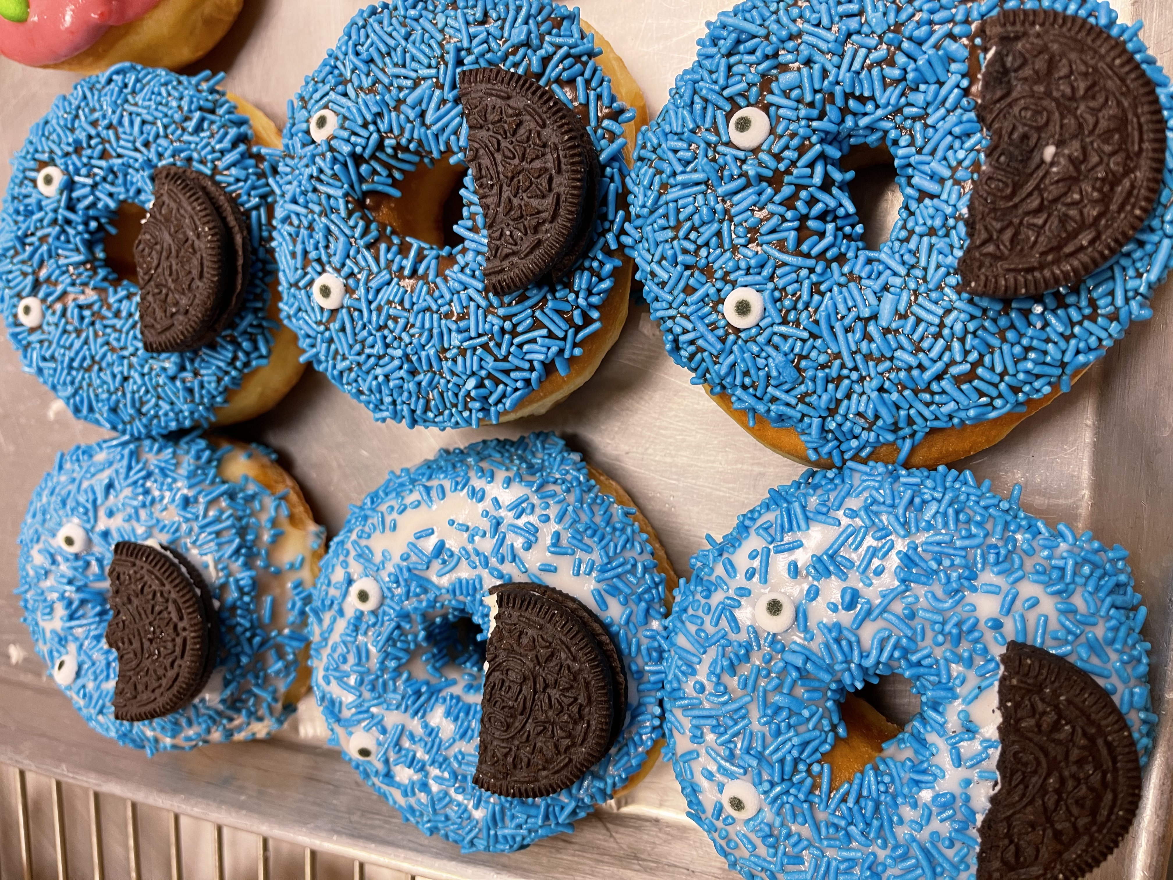 Order Cookie Monster Donut food online from Donut King Bakery store, Tustin on bringmethat.com