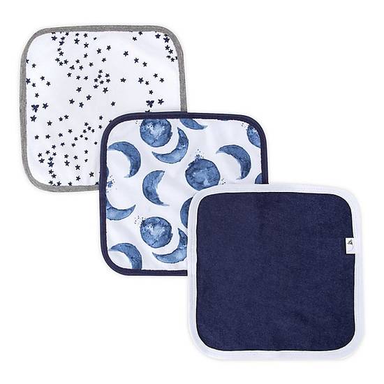 Order Burt's Bees Baby® 3-Pack Organic Cotton Washcloths in Indigo food online from buybuy BABY store, Fresno on bringmethat.com