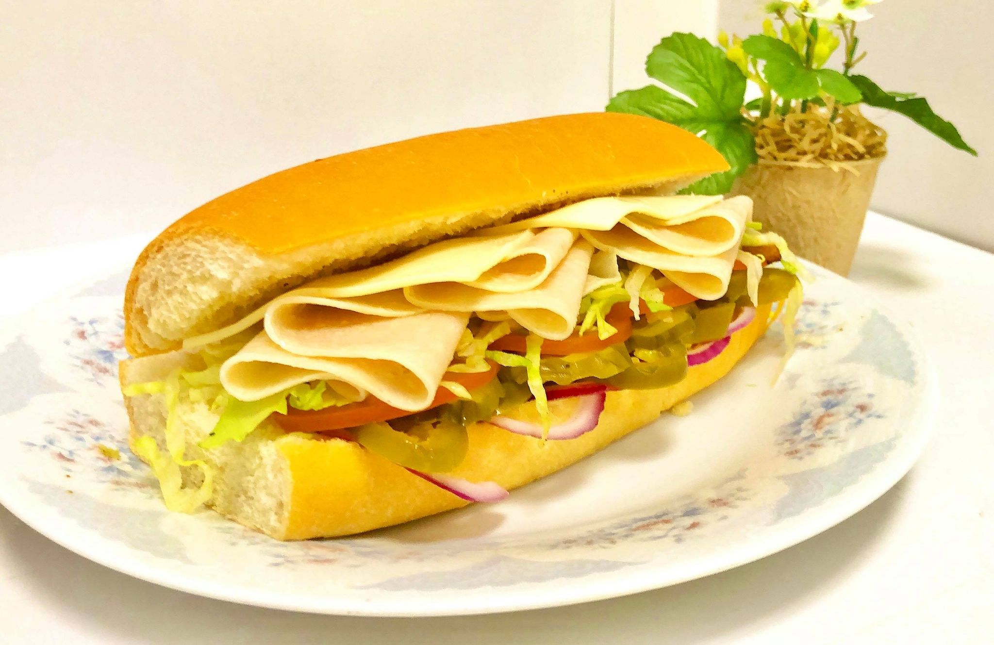 Order 8. Turkey and Cheese food online from St Boba N Donuts store, Burbank on bringmethat.com
