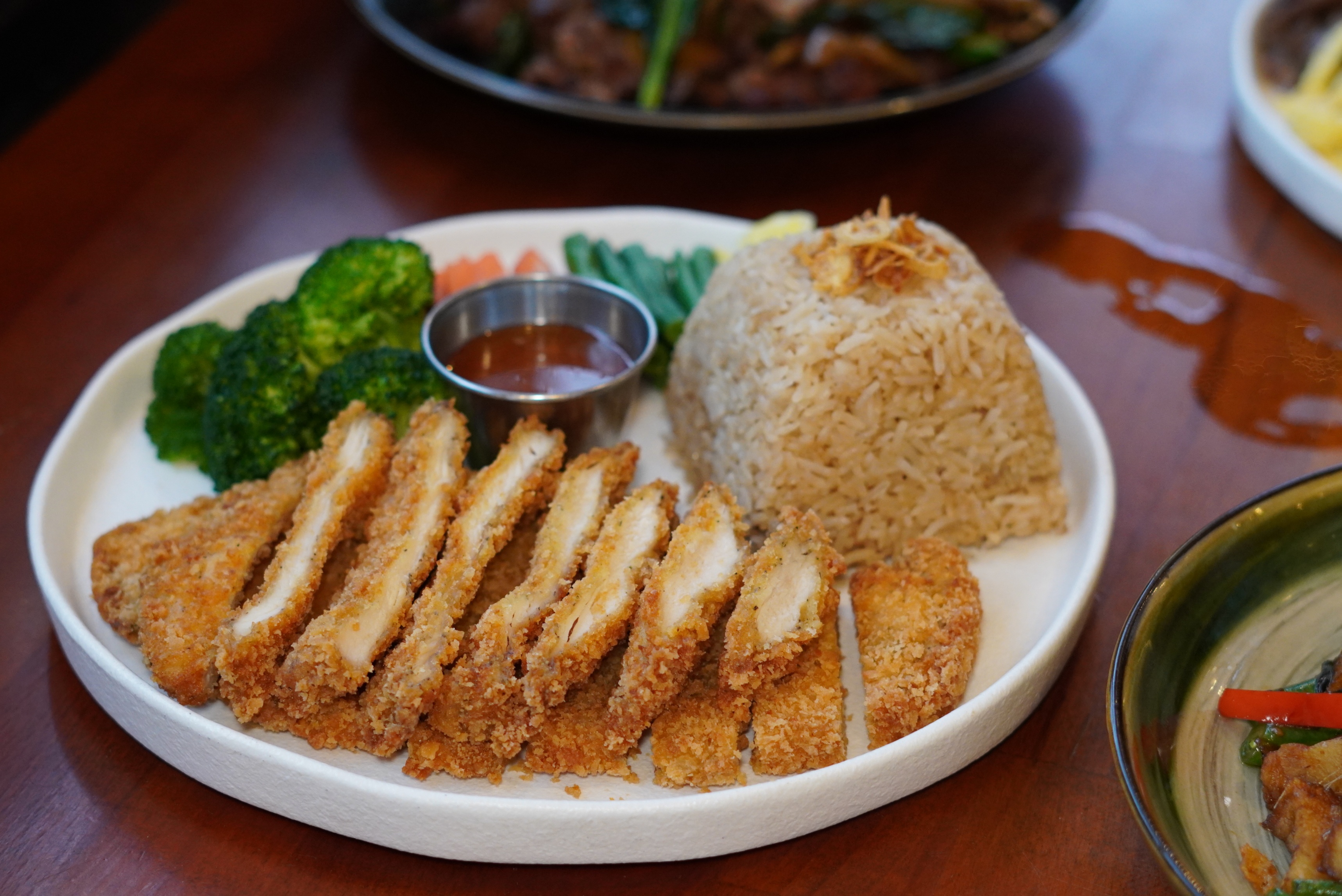 Order Coconut Rice with Crispy Chicken food online from Spicy shallot store, Elmhurst on bringmethat.com