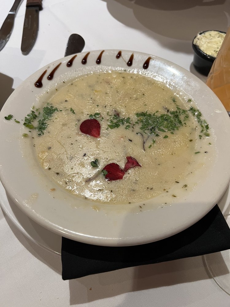 Order West Coast Style Clam Chowder food online from Greystone The Steakhouse store, San Diego on bringmethat.com