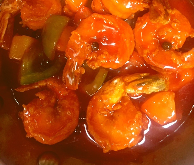 Order Sweet and Sour Shrimp - 6 pcs food online from Pimento Grill store, Maplewood on bringmethat.com