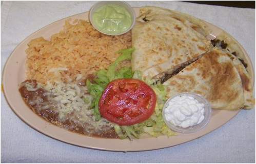 Order Quesadilla Plato food online from Playa Las Tunas Restaurant store, Los Angeles on bringmethat.com