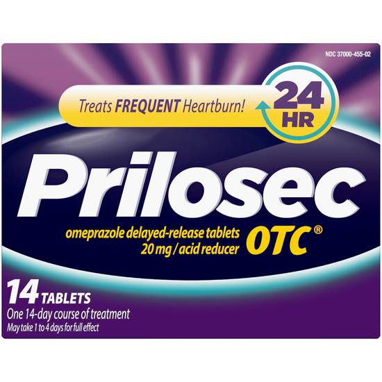 Order Prilosec OTC Acid Reducer Delayed-Release Tablets 20.6 mg (14 ct) food online from Rite Aid store, Wilmington on bringmethat.com