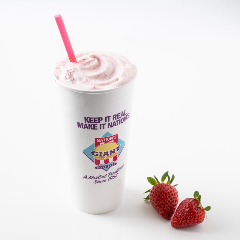 Order STRAWBERRY SHAKE food online from Nation's Giant Hamburgers store, San Leandro on bringmethat.com