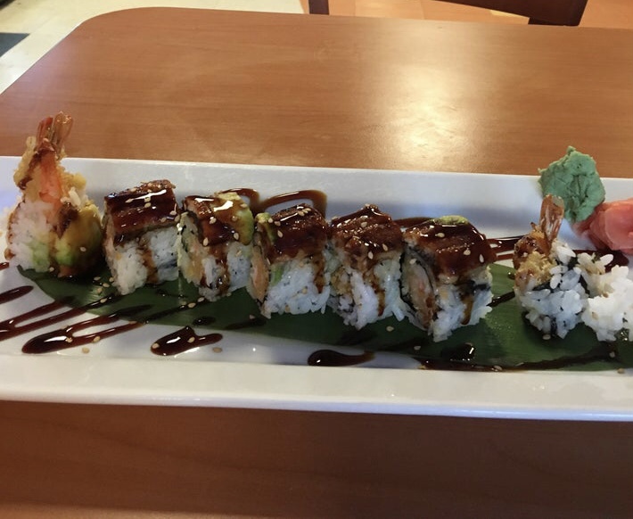 Order 7. Crazy Dragon Roll food online from Fuji sushi Bloomsburg store, Bloomsburg on bringmethat.com