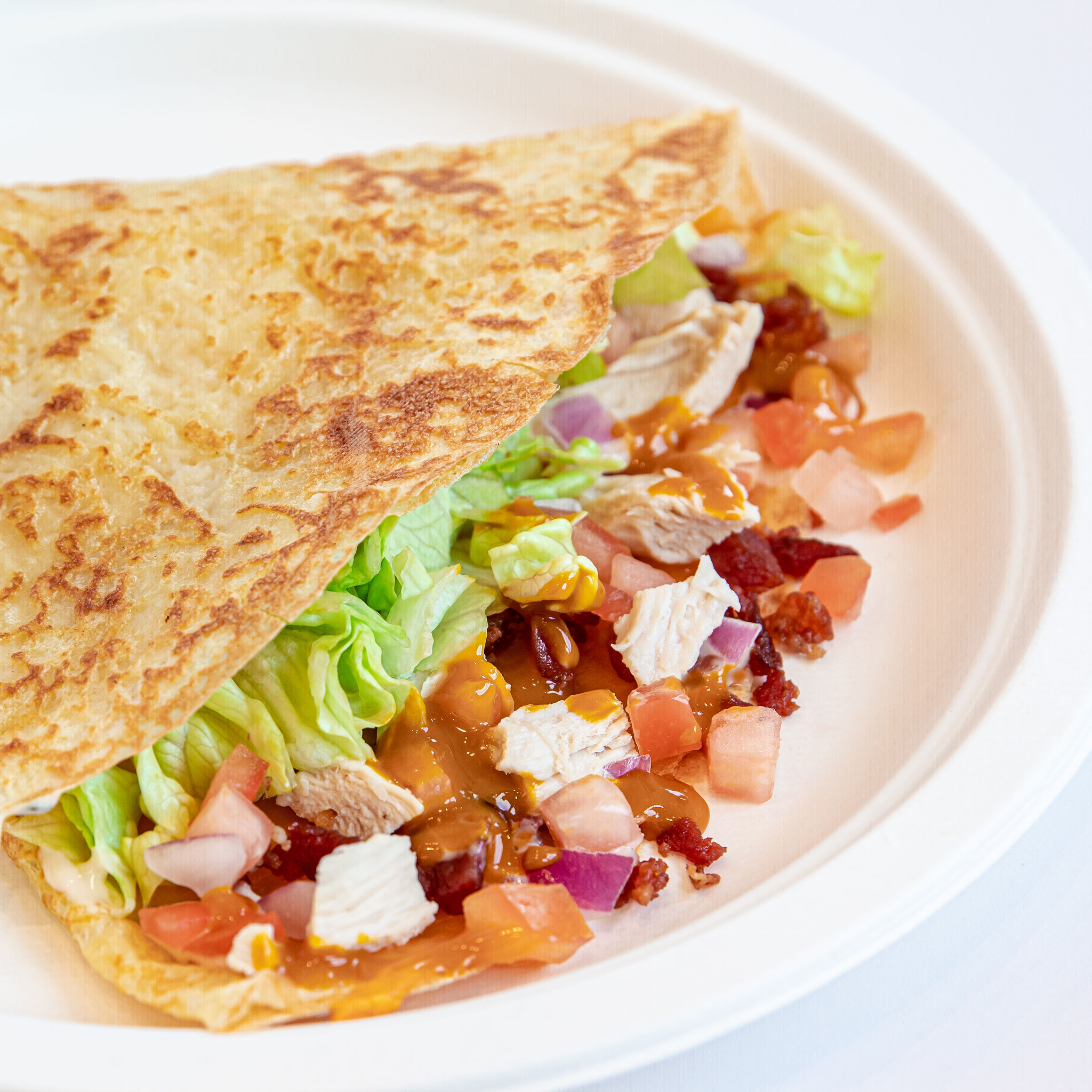Order BBQ Chicken Crepe food online from Hazelnuts Creperie store, Charlotte on bringmethat.com