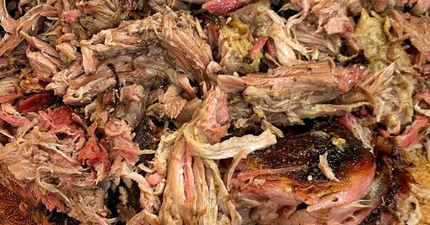 Order Pulled Pork lb food online from Bear Smokehouse store, New Haven on bringmethat.com