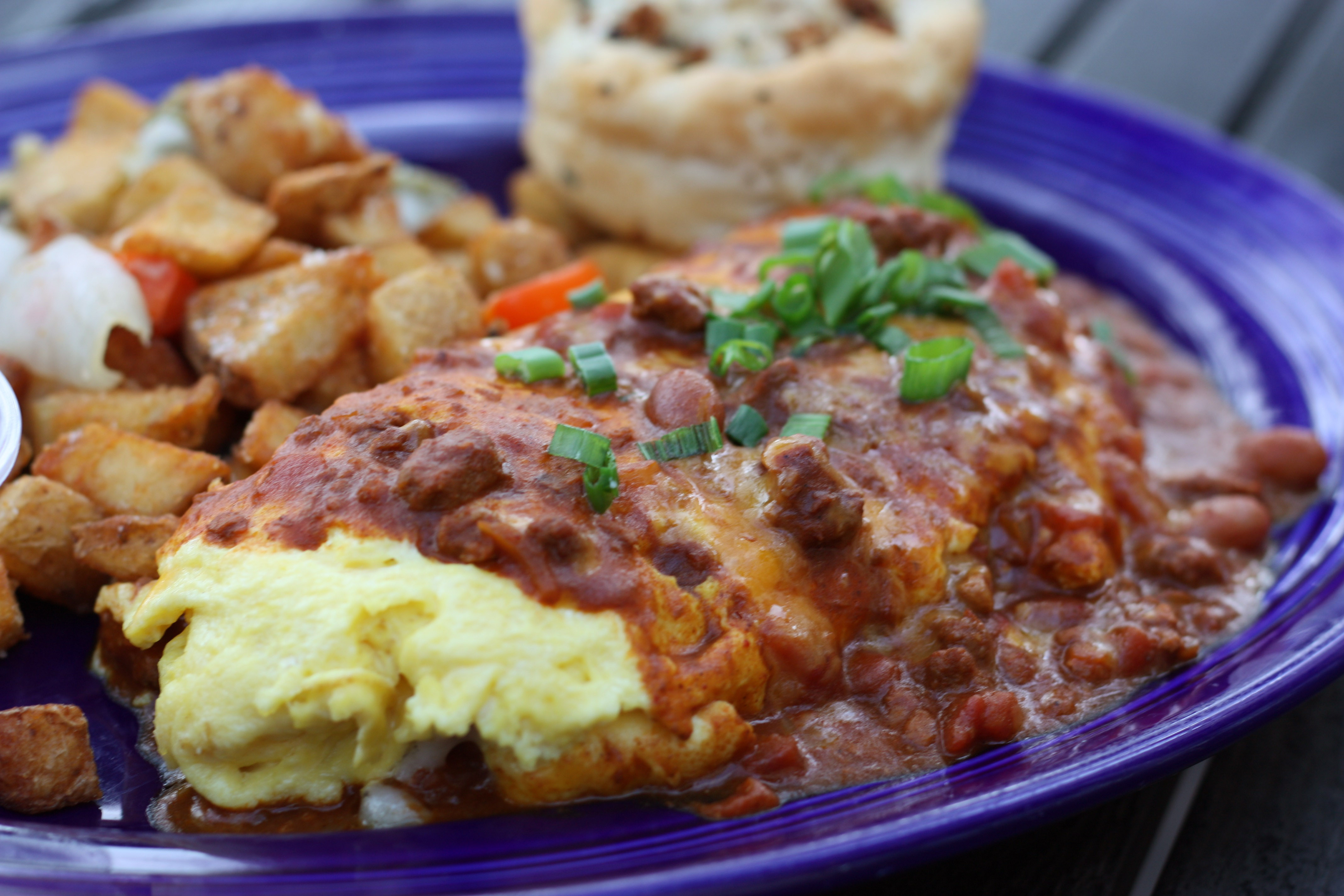 Order Chili Cheese Omelet food online from Mama Comfort Food & Cocktails store, Los Alamitos on bringmethat.com