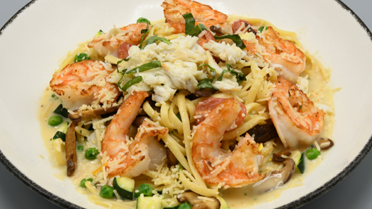 Order Shrimp & Crab Linguine food online from Mitchell's Fish Market store, Livonia on bringmethat.com