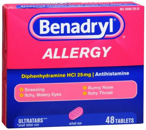 Order Benadryl Allergy Ultratabs* Tablets food online from Scripx Pharmacy store, Plano on bringmethat.com