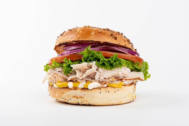 Order Deli Turkey Bagel Sandwich food online from Western Bagel store, Granada Hills on bringmethat.com