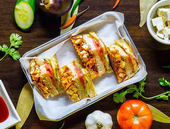 Order Chatpata Paneer Sandwich food online from EggHolic store, Irving on bringmethat.com
