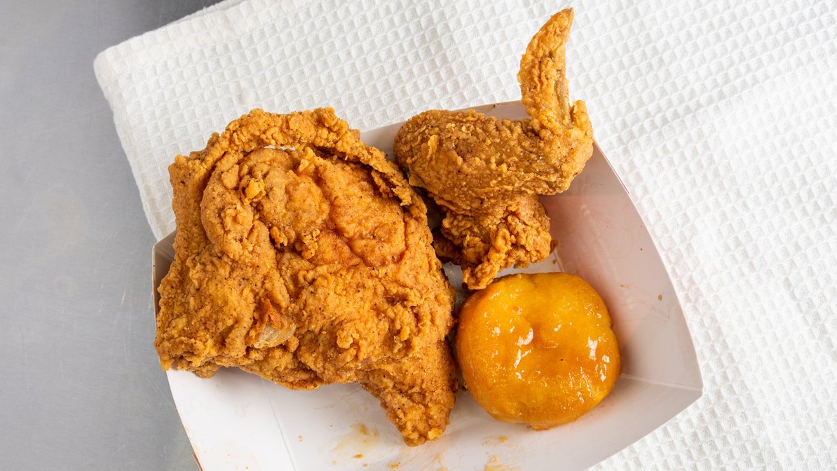 Order 2-PC WHITE  Chicken and Biscuit food online from Krispy Krunchy Chicken store, Lithia Springs on bringmethat.com