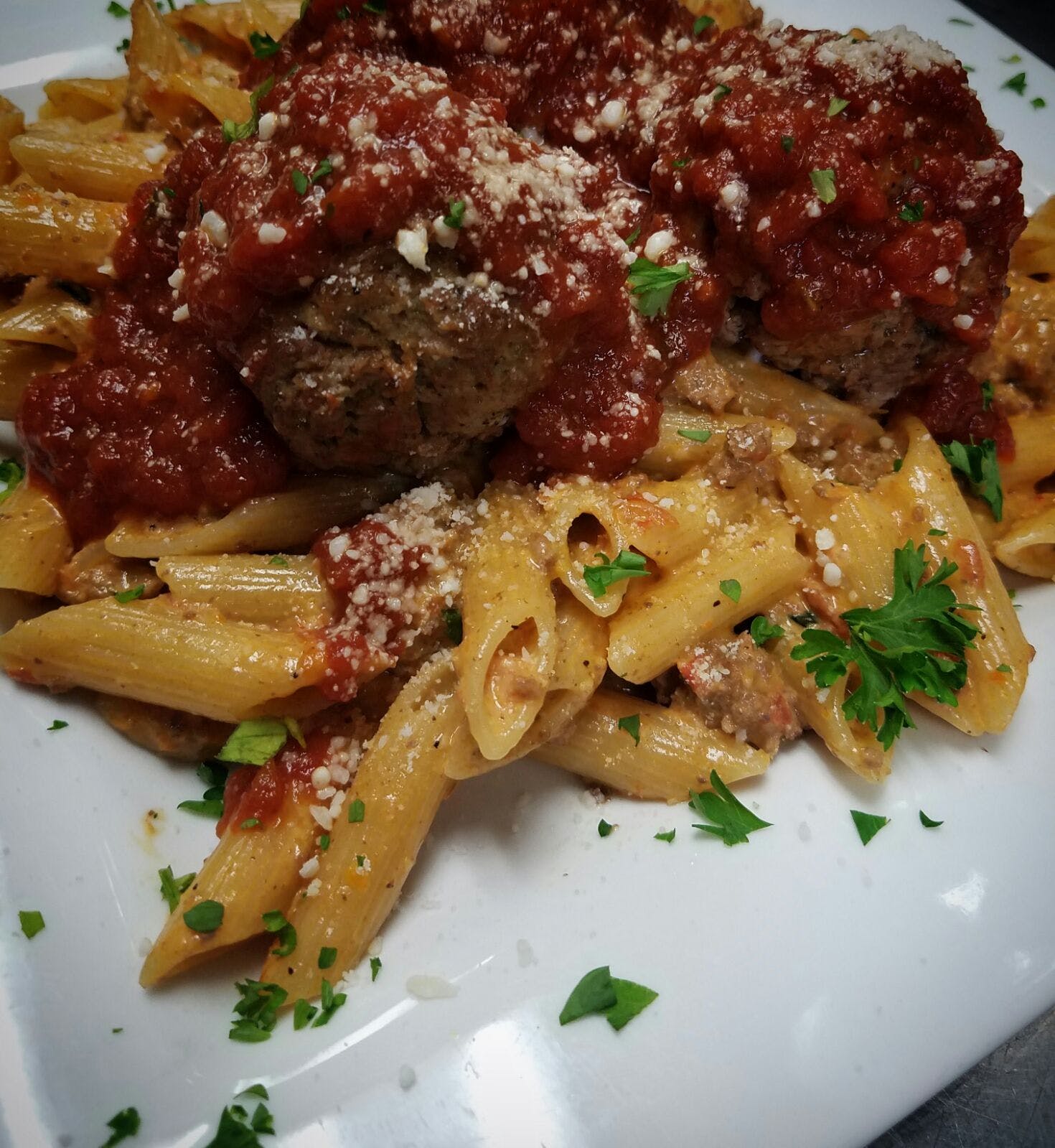Order Pasta with Meatball - Entree food online from Palermo Italian Grill store, Northampton on bringmethat.com