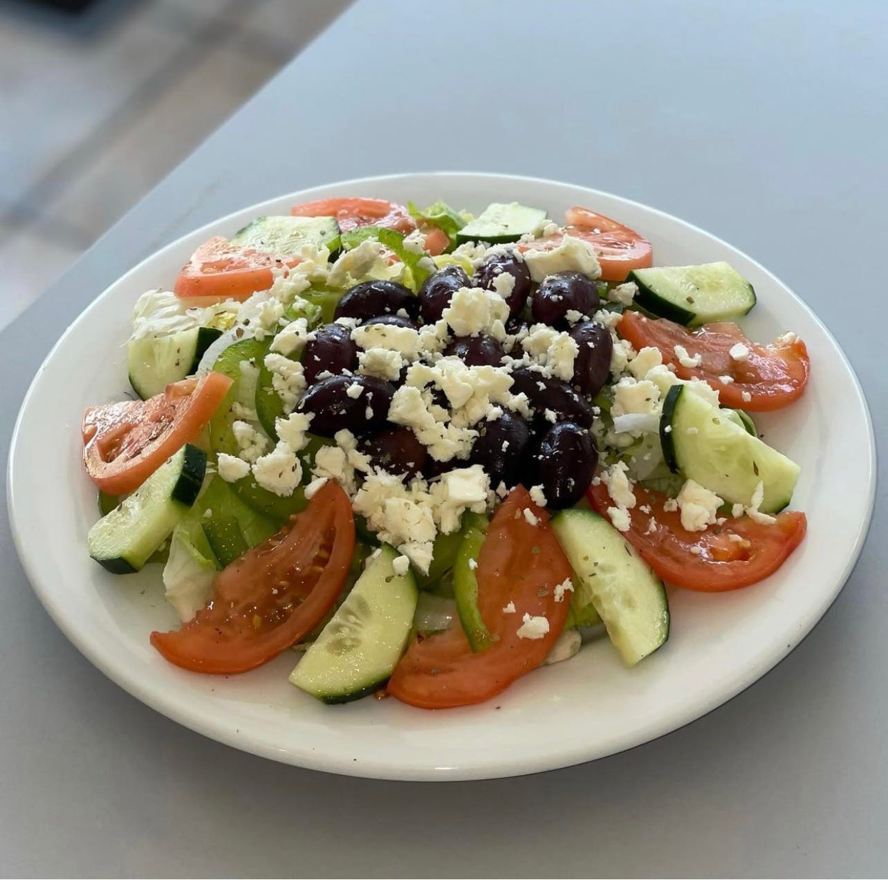 Order Greek Salad - Salad food online from Asylum Street Pizza store, Norwich on bringmethat.com