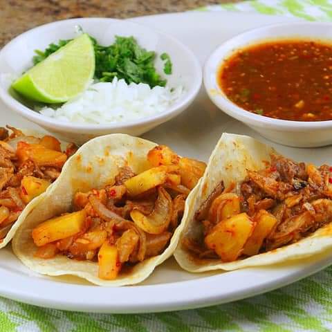 Order Tacos de Pastor food online from El Sombrero Mexican Restaurant store, Nashville on bringmethat.com