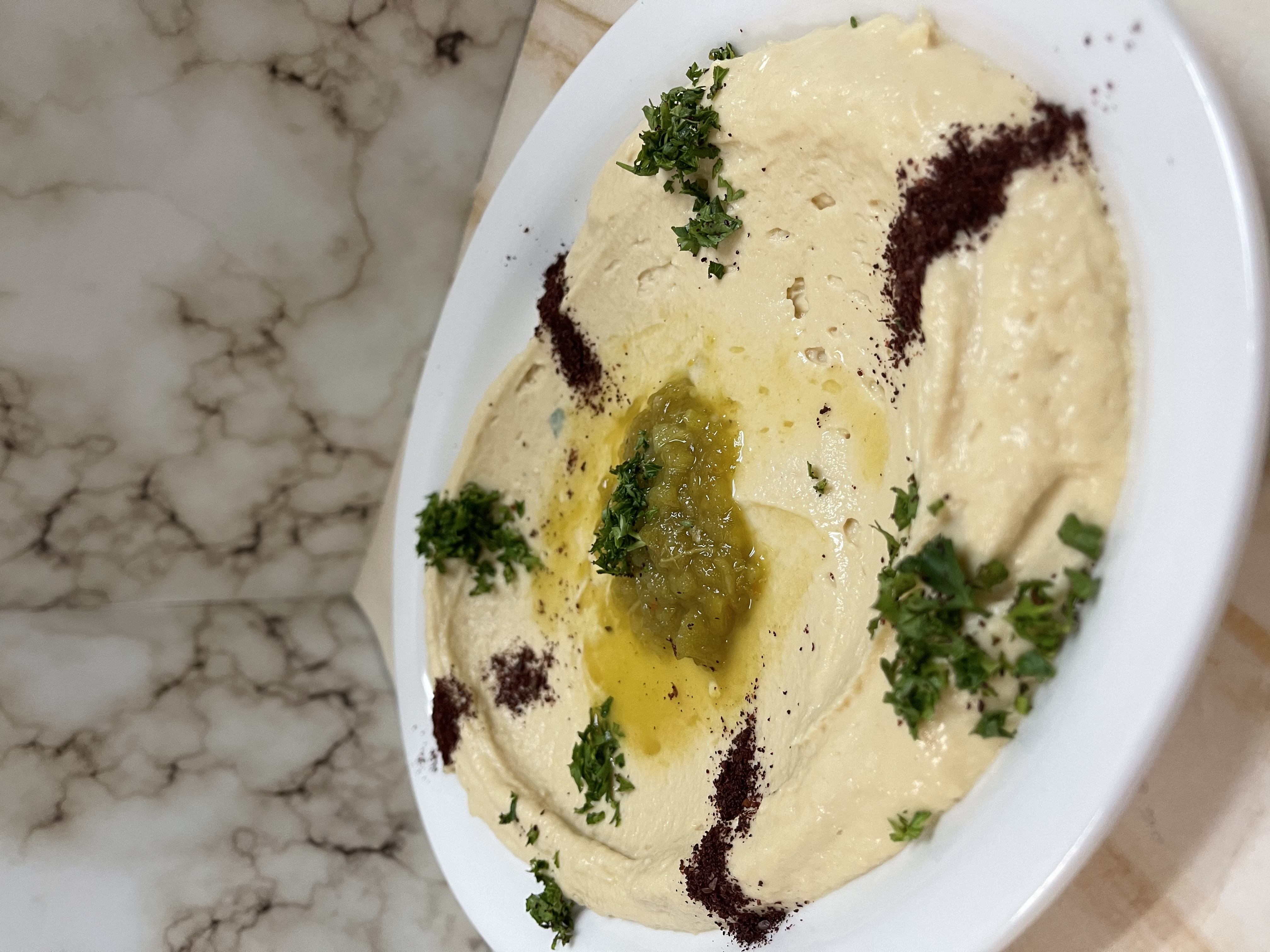 Order Hummus food online from Yasmines Cafe store, Albuquerque on bringmethat.com