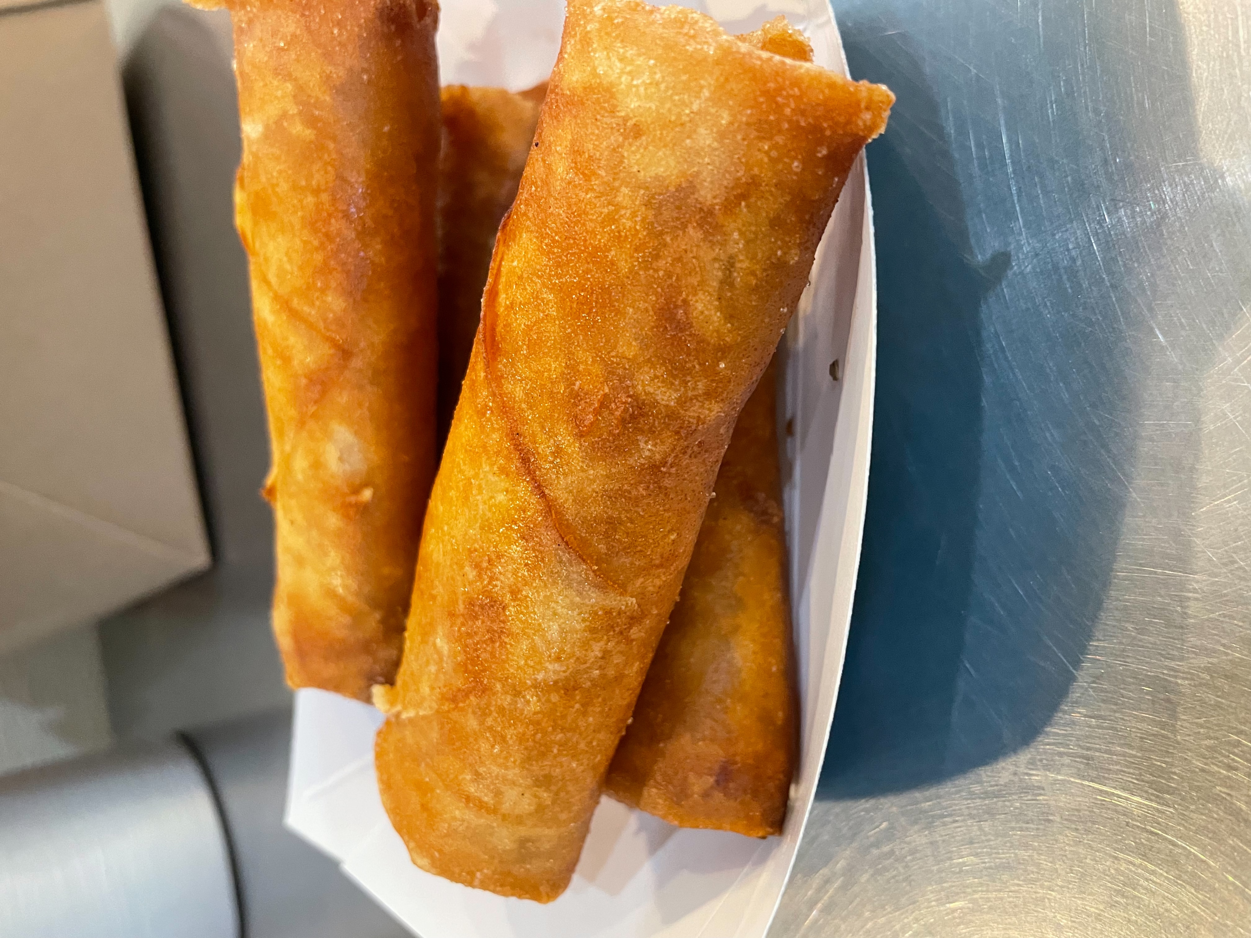 Order Turon (4 pieces)Banana Eggroll food online from Apong's Philly Steak store, Rancho Mirage on bringmethat.com