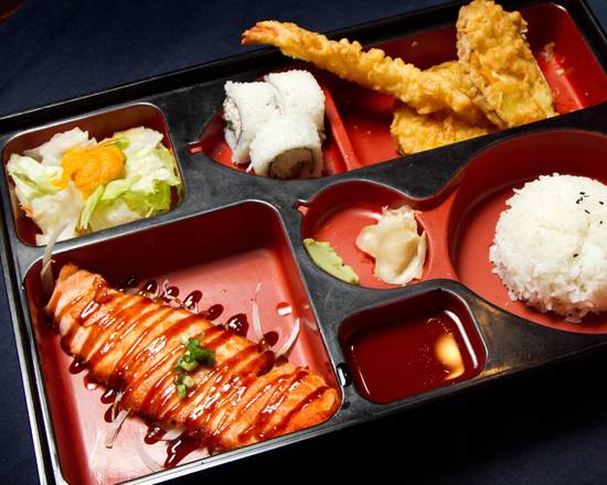 Order Salmon Teriyaki Bento food online from ABE Japanese Food store, Carrollton on bringmethat.com