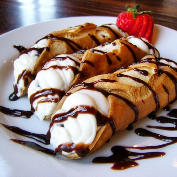 Order 2 Cannoli food online from Zorbas Pizza store, Millbrae on bringmethat.com