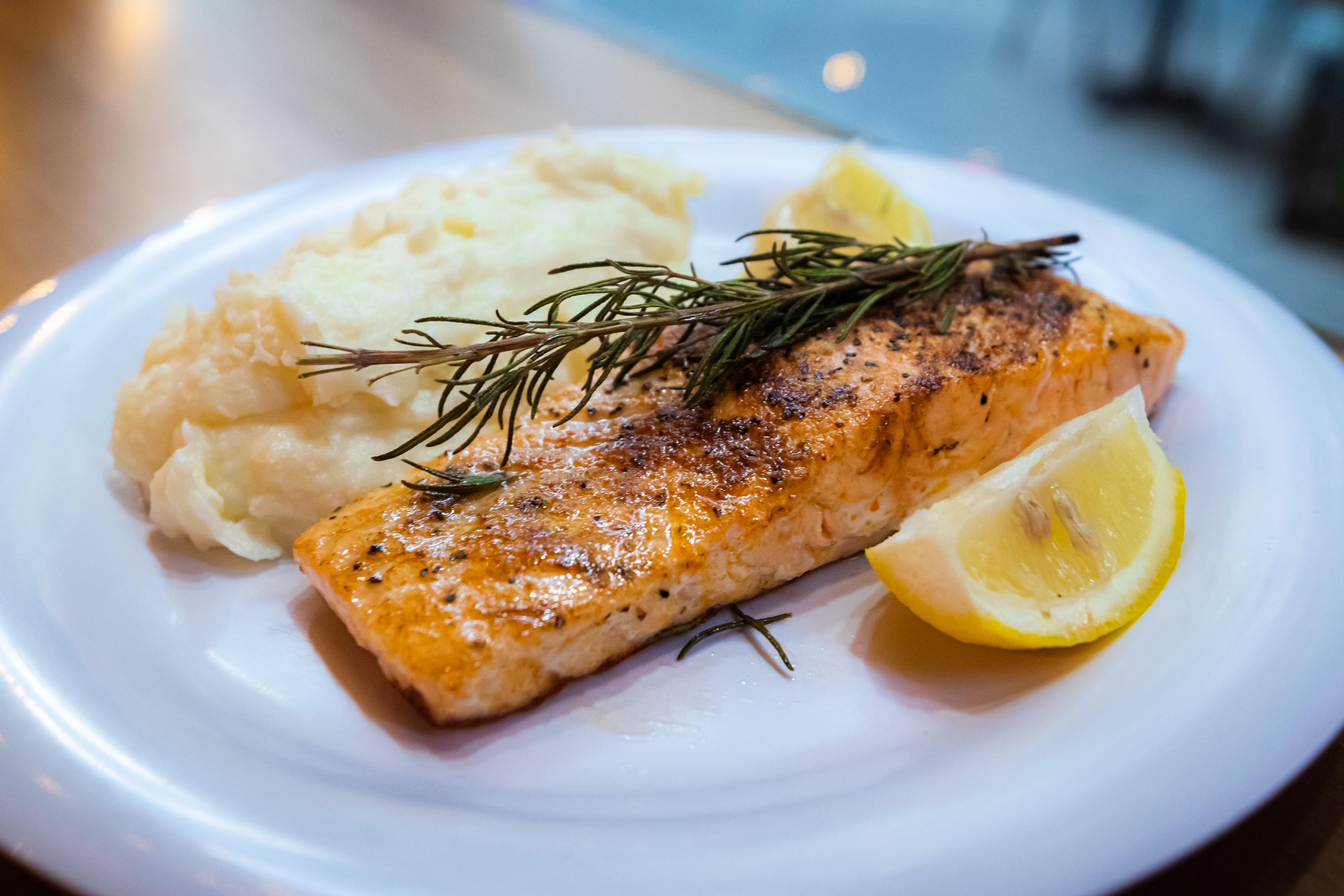 Order Roasted salmon and 1 Side food online from Poulette rotisserie chicken store, New York on bringmethat.com