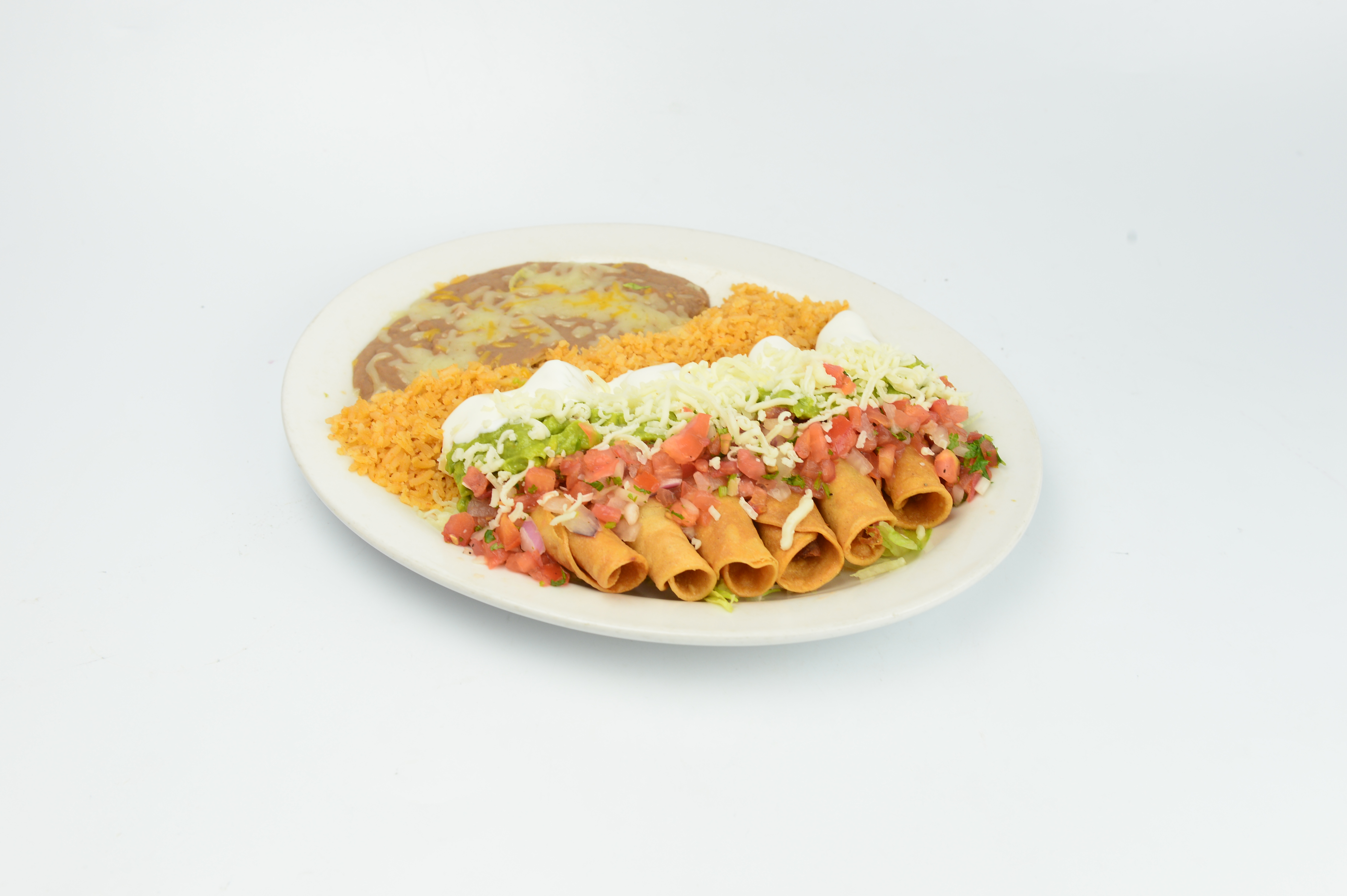 Order Flautas Plate food online from La Pina Cantina Mexican Grill store, San Francisco on bringmethat.com