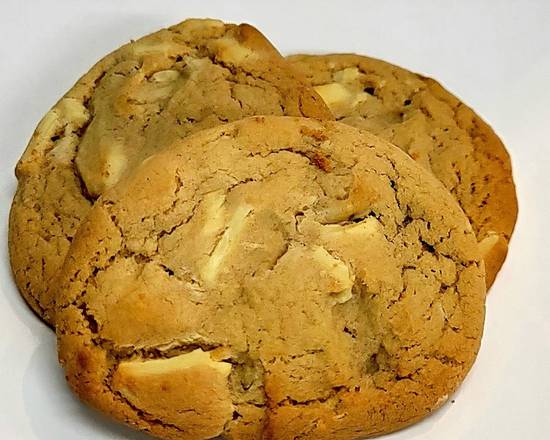 Order White chocolate macadamia nut cookies (3pcs) food online from Late Night Desserts store, Columbus on bringmethat.com