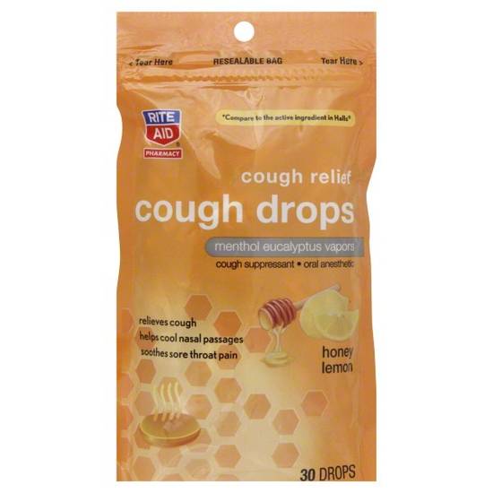 Order Rite Aid Pharmacy Cough Drops Honey Lemon (30 ct) food online from Rite Aid store, Mansfield on bringmethat.com