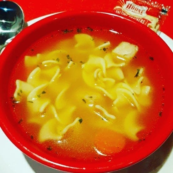 Order Chicken Noodle Soup - Bowl food online from Mr P Pizza & Pasta store, North Wales on bringmethat.com