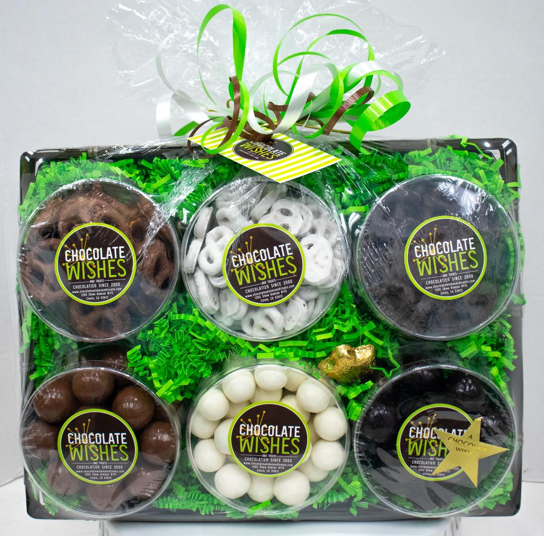 Order Large 6 pack Chocolate WISH with Pretzels and Malt balls food online from Chocolate Wishes And Treats store, Clovis on bringmethat.com