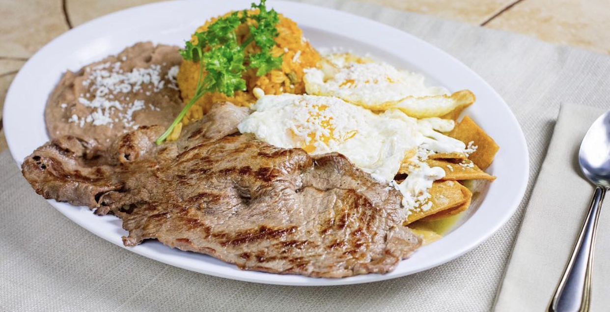 Order chilaquiles with eggs and Bistec food online from Gonzalez Restaurant store, Orange on bringmethat.com