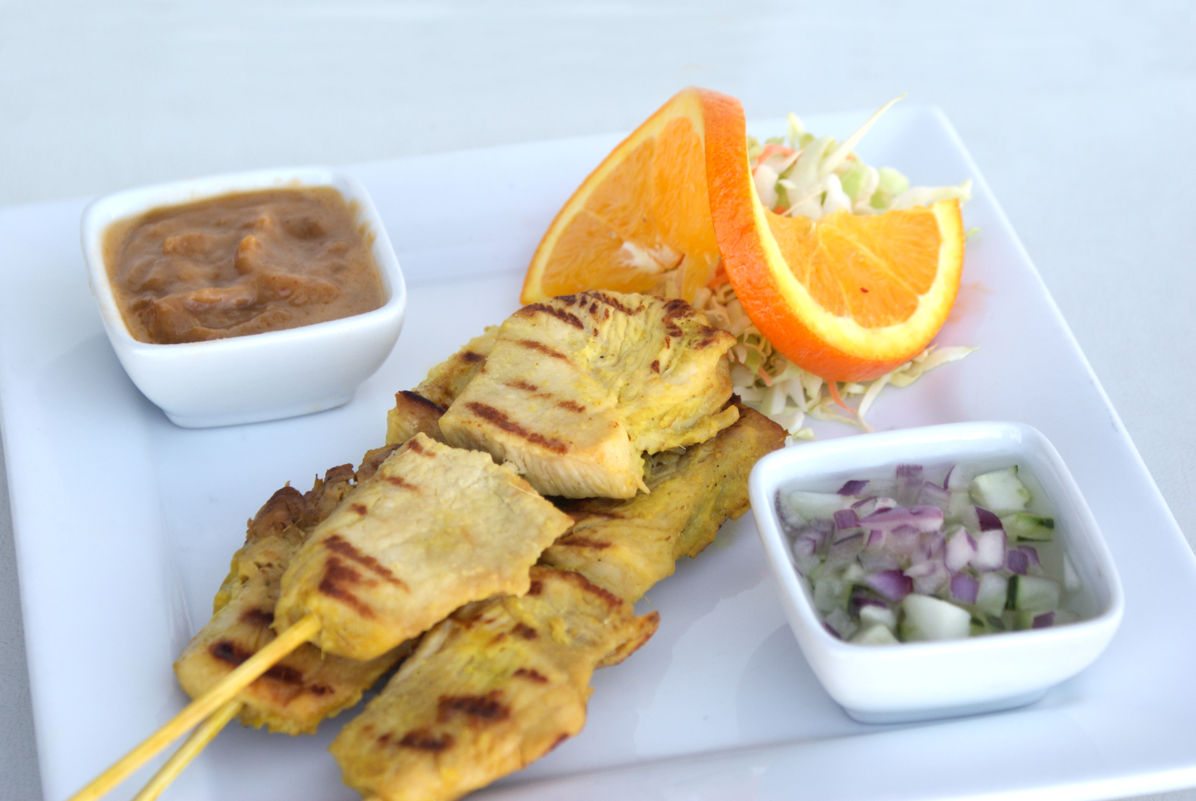 Order A3. 3 Chicken Satay food online from Chon Thai Food store, Chandler on bringmethat.com