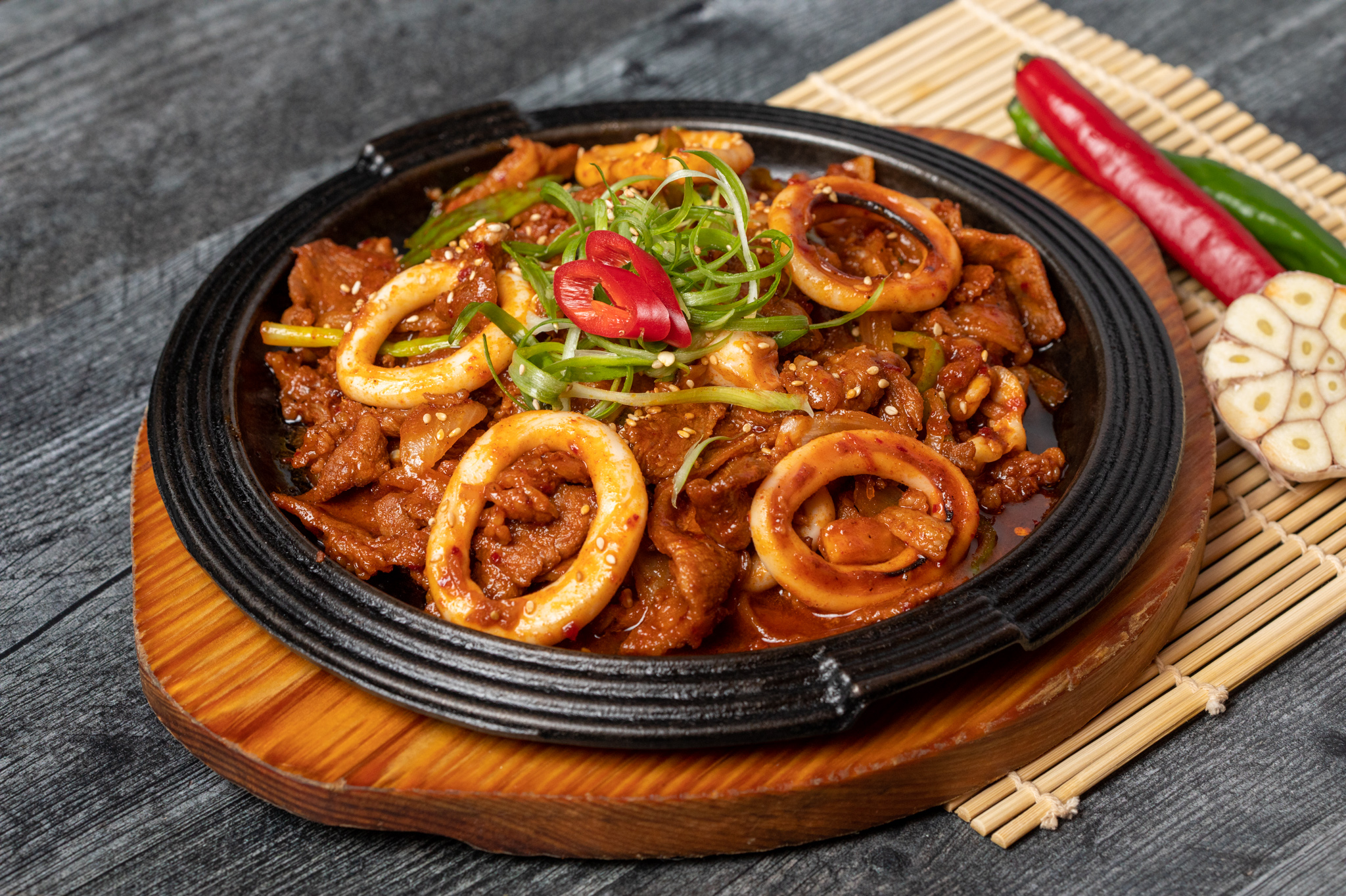 Order Spicy Pork and Squid 오삼 불고기 food online from Mui store, New York on bringmethat.com