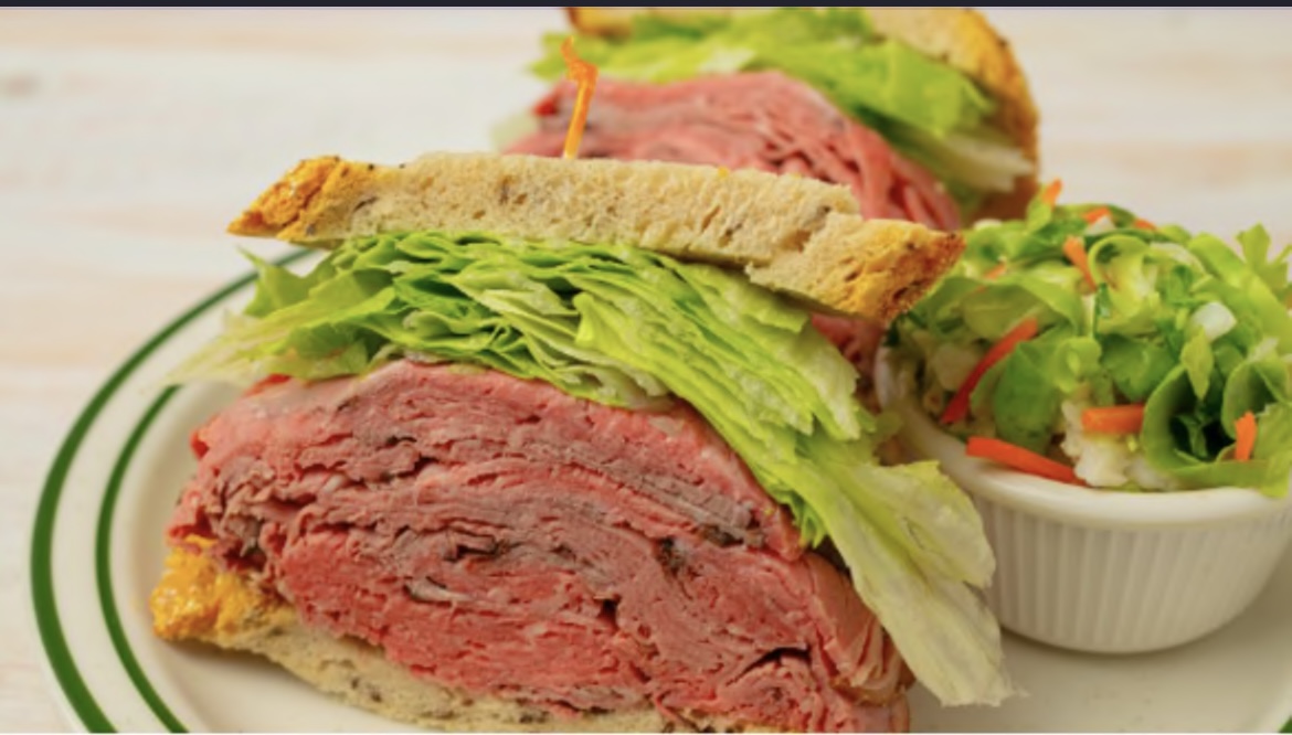 Order Rare Roast Beef Sandwich food online from Famous Labels Deli store, Los Angeles on bringmethat.com