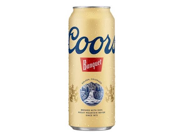 Order Coors Banquet Lager Beer - 24oz Can food online from Shell Beach Liquor & Deli store, Pismo Beach on bringmethat.com