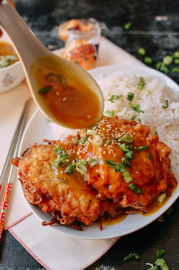 Order Chicken Egg Foo Young(large) food online from Far East Restaurant store, Capitol Heights on bringmethat.com