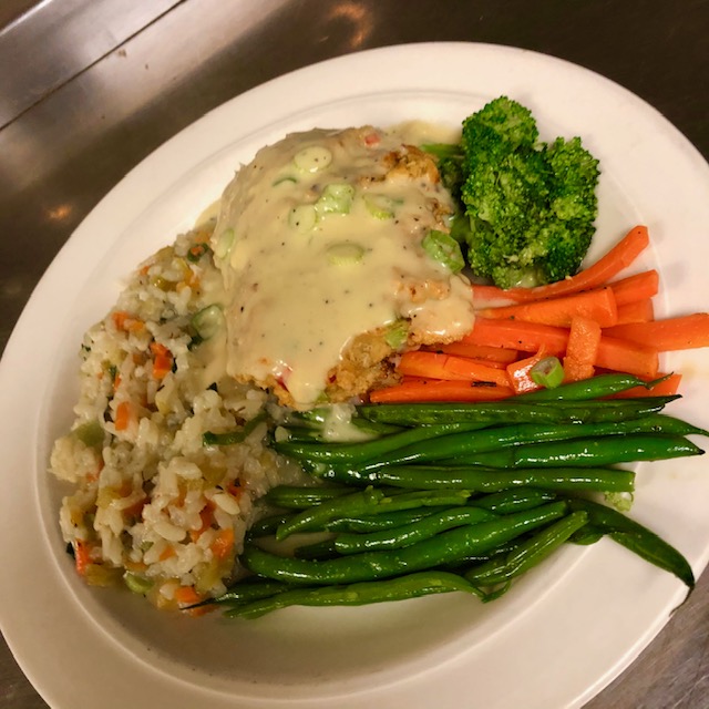 Order Fresh Crab Crusted Cod food online from Two Steps Downtown Grille store, Danbury on bringmethat.com