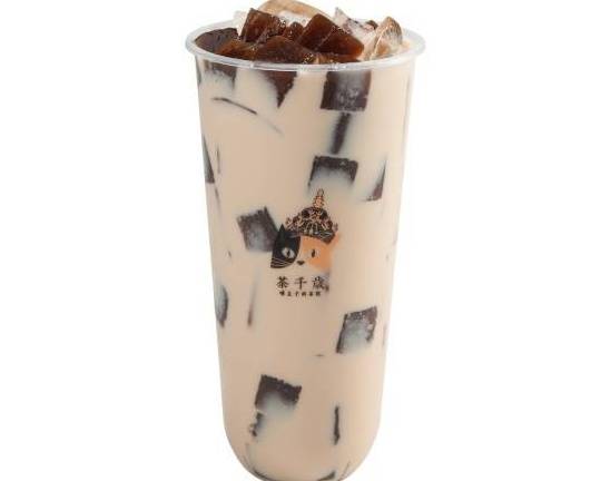 Order Grass Jelly Milk Tea    仙草奶茶 food online from Timeless Tea store, Bellevue on bringmethat.com