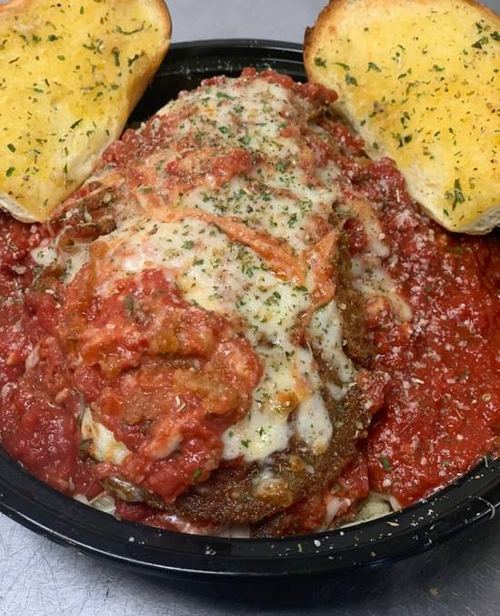 Order Eggplant Parmigiana Dinner food online from The Pizza Cutters store, Syracuse on bringmethat.com