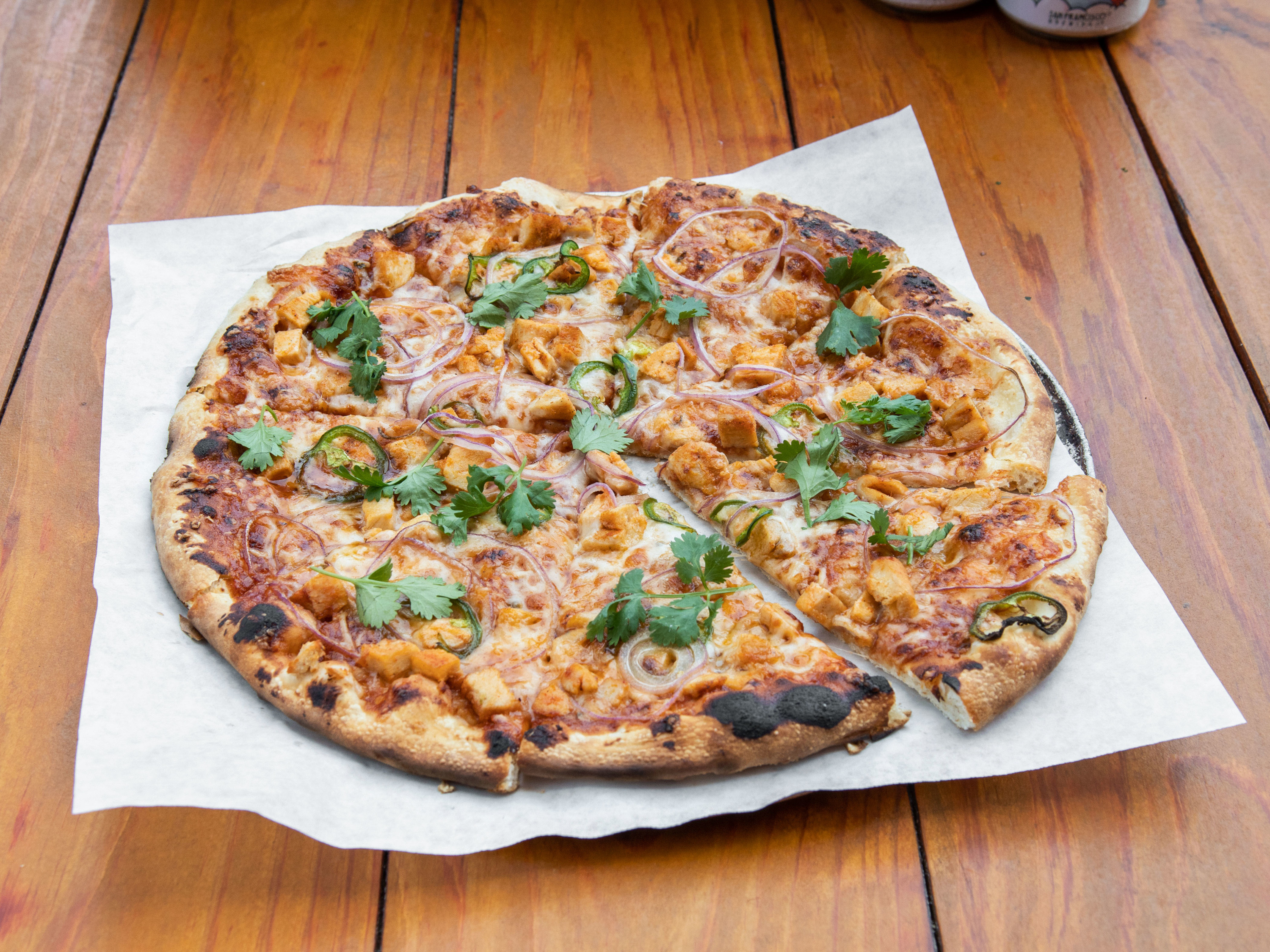 Order BBQ Chicken Pizza food online from San Francisco Brewing Co store, San Francisco on bringmethat.com