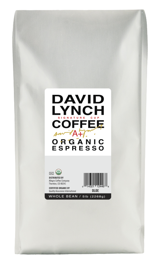 Order David Lynch Signature Cup - Organic Espresso (5 lb.) food online from Allegro Coffee Company store, Boise on bringmethat.com