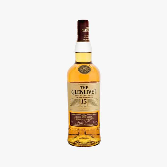 Order The Glenlivet Single Malt Scotch Whiskey 15 Year Old 750ml food online from Goodie Liquor And Wine store, Santa Monica on bringmethat.com