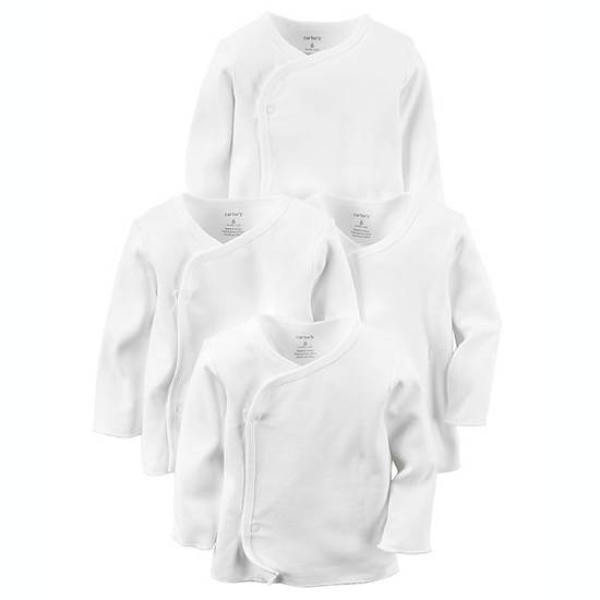 Order carter's® Newborn 4-Pack Long Sleeve Kimono T-Shirts in White food online from Bed Bath & Beyond store, Lancaster on bringmethat.com