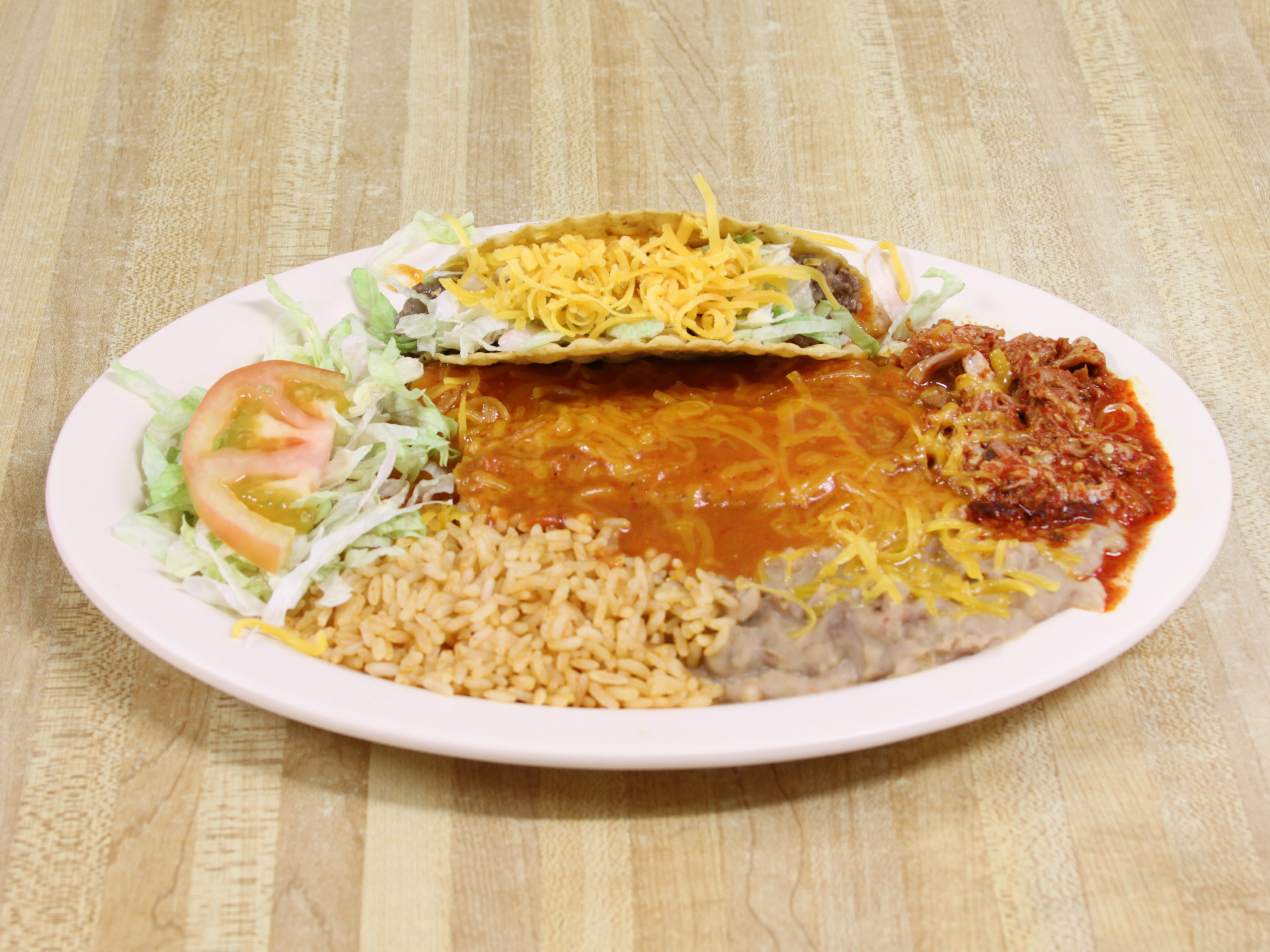 Order Combination Plate food online from El Sabor De Juárez store, Albuquerque on bringmethat.com