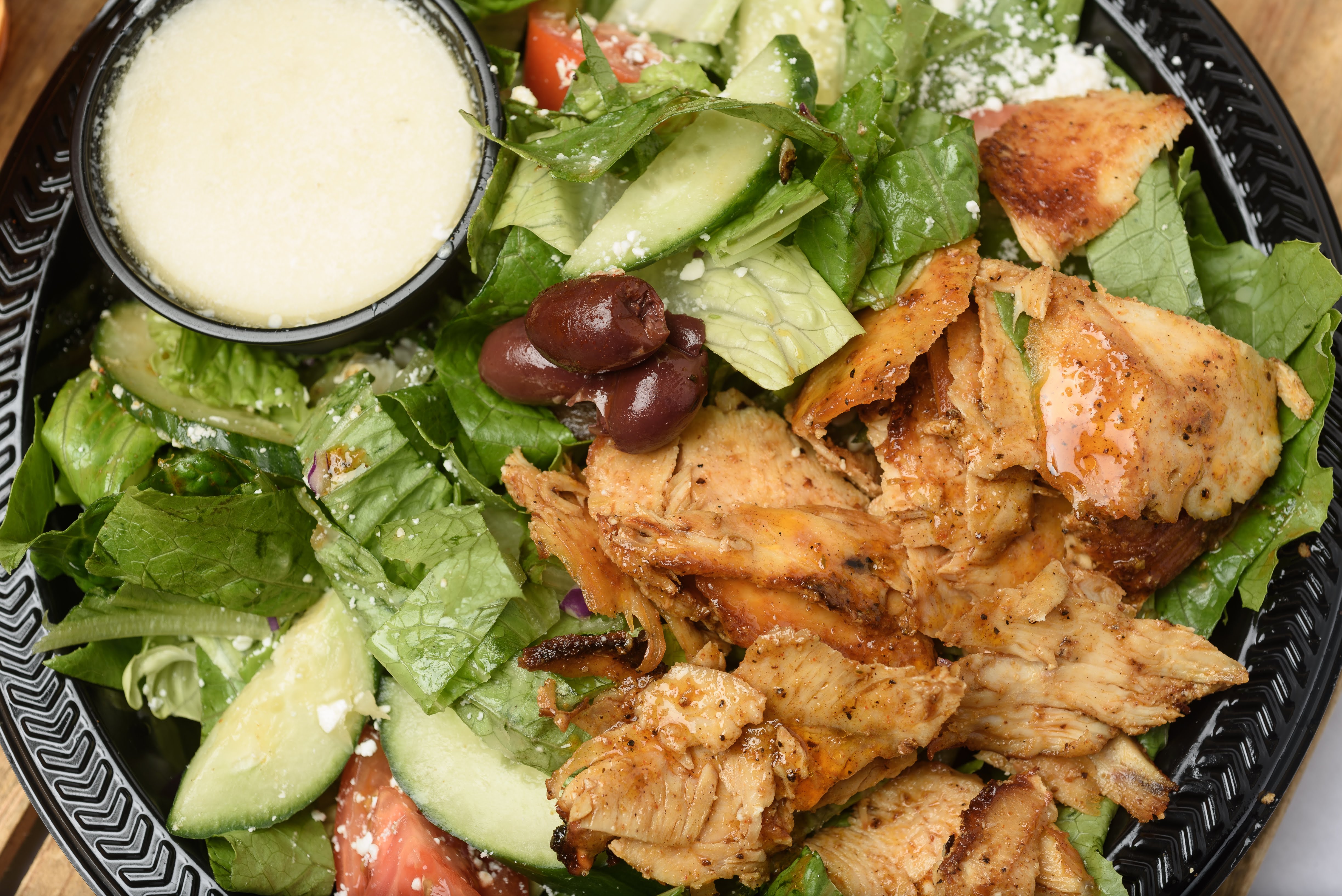 Order Creamy Feta Salad with Chicken food online from Zorbas store, Youngsville on bringmethat.com