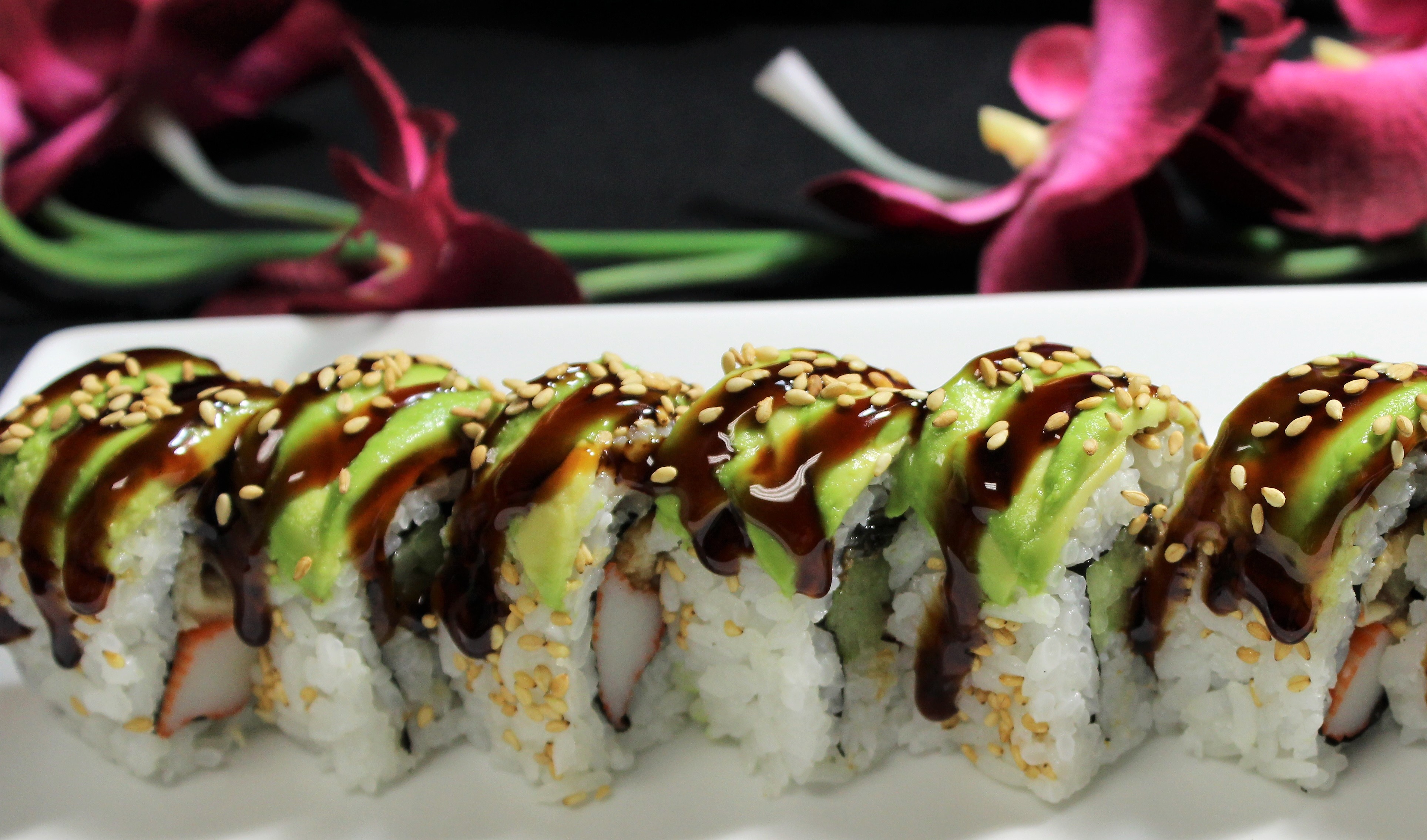 Order Caterpillar Roll food online from Cafe De Thai & Sushi store, Oceanside on bringmethat.com