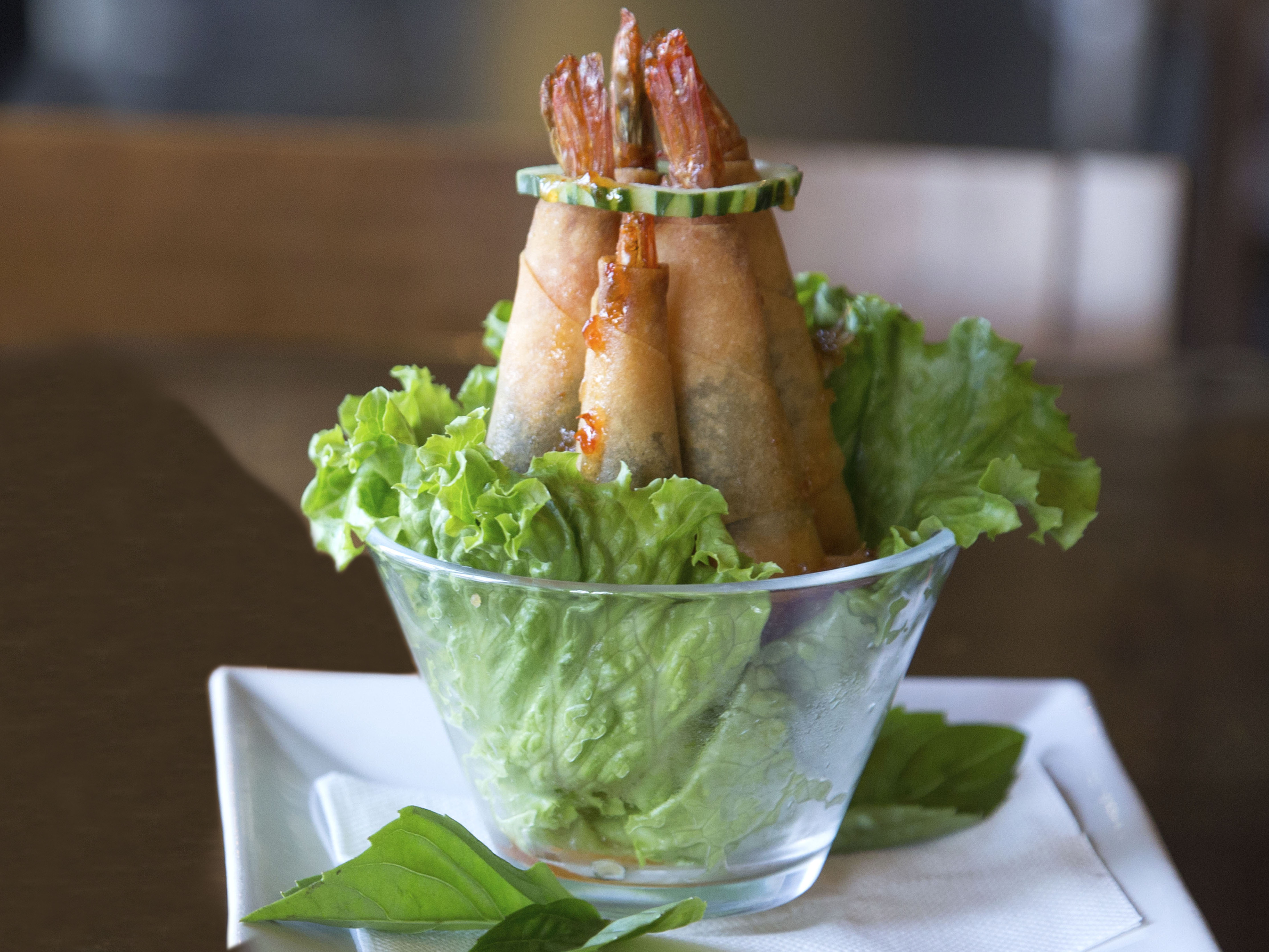 Order A4. Shrimp Basil Roll food online from Rakang store, Long Beach on bringmethat.com