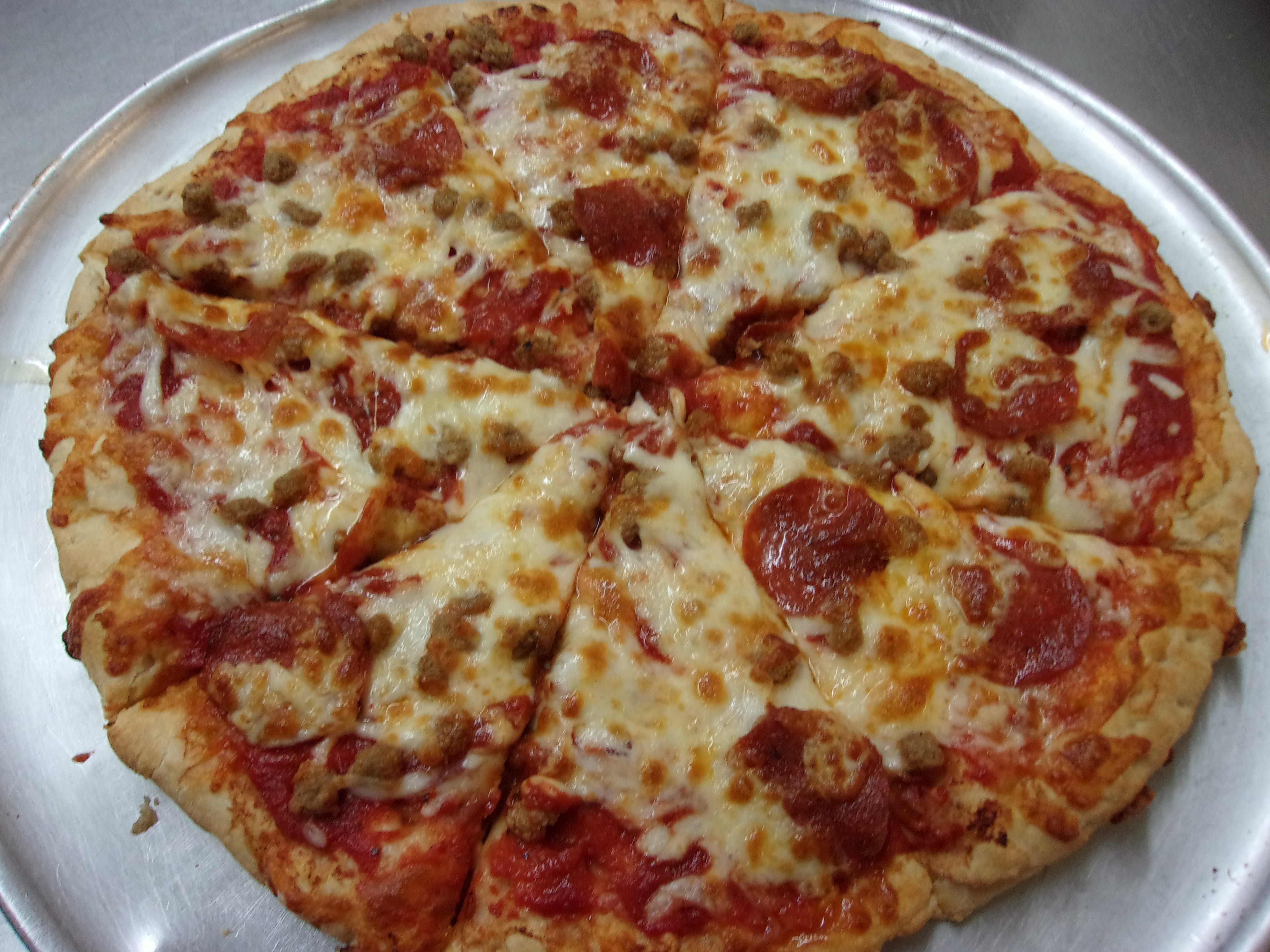 Order Meat Lover Pizza - Small 10'' food online from Pizza J store, Mableton on bringmethat.com